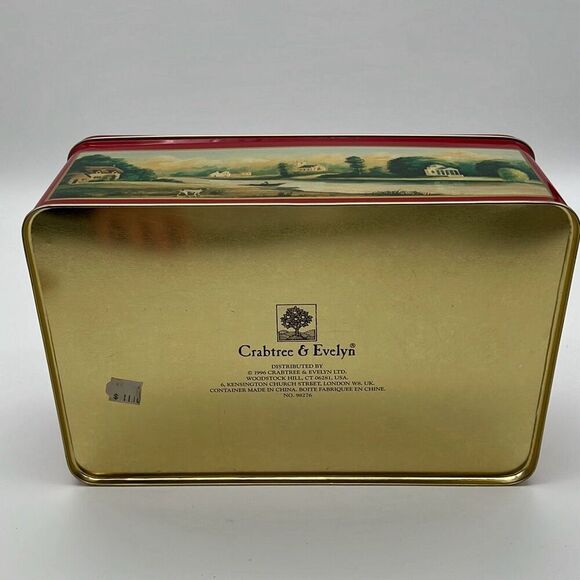 1996 Crabtree & Evelyn London Collectible Metal Tin Box Vintage Vtg Storage Red - Picture 5 of 16